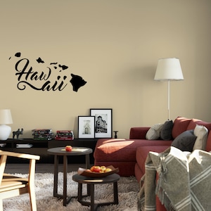Hawaii Wall Decal - Small & Large Removable Vinyl Wall Decals of Hawaii State - Hawaii Car Decal - Macbook - Laptop
