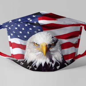 Double Layer Washable Reusable Face Mask, Face Covering, American Flag Mask