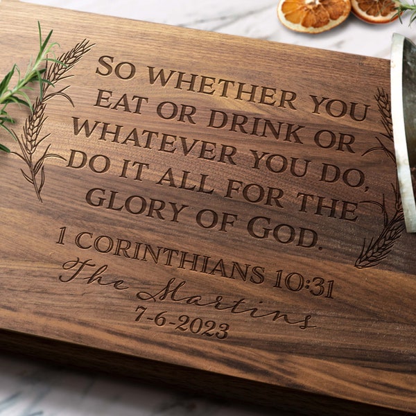 Christian Gifts - Housewarming Cutting Board - First Home Gift - New Home Gift - Housewarming Gift - Religious Gifts - Bible Verse Gifts