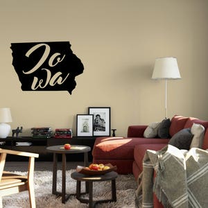 Iowa Wall Decal - Small & Large Removable Vinyl Wall Decals of Iowa State - Iowa Car Decal - Iowa Macbook Decal - Laptop