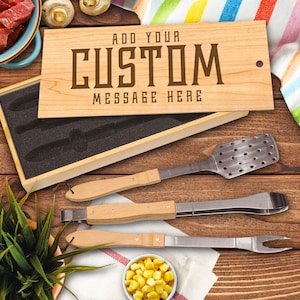 BBQ Set, BBQ Grill Tool Set, Personalized Barbecue Set, Grilling Tools, Christmas Gift, Grilling Gifts, Custom Grilling Set, Gift For Him