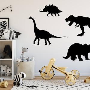 Dinosaur Wall Decal Set Of 4, Dinosaur Stickers, Dinosaur Wall Decals - Dinosaur Decor, Dinosaur Nursery Art
