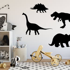 Dinosaur Wall Decal Set Of 4, Dinosaur Stickers, Dinosaur Wall Decals - Dinosaur Decor, Dinosaur Nursery Art