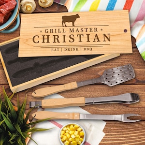 BBQ Set, BBQ Grill Tool Set, Personalized Barbecue Set, Grilling Tools, Christmas Gift, Grilling Gifts, Custom Grilling Set, Gift For Him