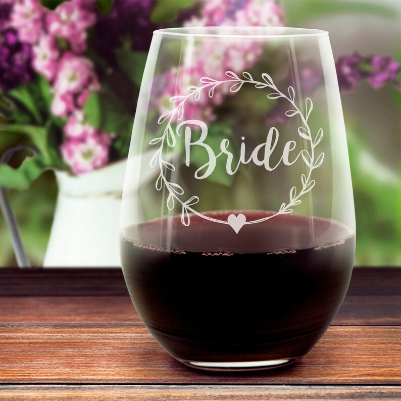 Bride Stemless Wine Glass Wedding Gifts Gift for Couple Gifts for Couples