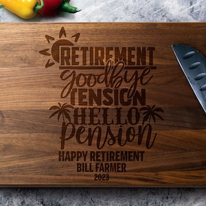 Retirement Gift, Retirement Cutting Board, Retirement Gifts For Everyone
