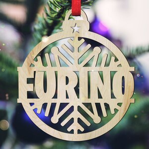 Wooden Name Christmas Ornament, Personalized Christmas Ornament, Custom Monogram Ornament