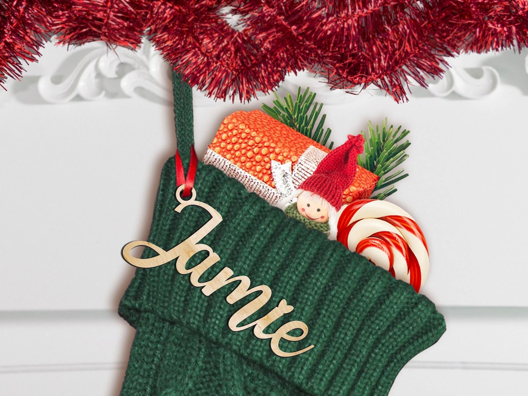Stocking Tags, Christmas Stocking Name, Wooden Name Tags, Tag for ...