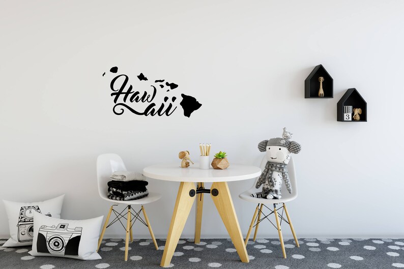 Hawaii Wall Decal Small & Large Removable Vinyl Wall Decals of Hawaii State Hawaii Car Decal MacBook Laptop immagine 3