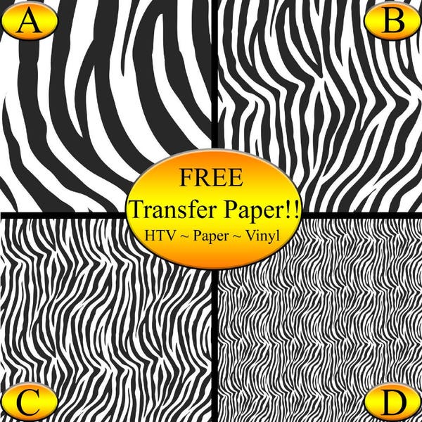 Zebra Pattern Printed HTV - Animal Print Vinyl - Printed Heat Transfer Vinyl - Printed Vinyl Sheets - Cricut Vinyl Sheet - Silhouette