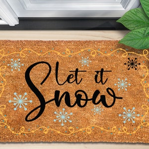 Let It Snow Door Mat, Christmas Doormat, Holiday Door Mat, Front Door Mat, Christmas Decor, Christmas Door Mat