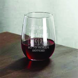 Retired Stemless Wine Glass - Bridesmaid Glasses - Retirement  Gifts - Gifts for Bridal Party - Retirement  Gifts
