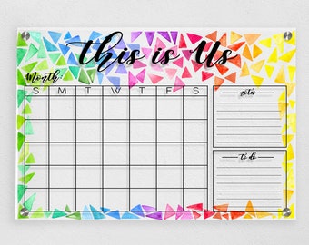 Acrylic Wall Calendar, Dry Erase Calendar, Acrylic Monthly Calendar, Clear Acrylic Calendar