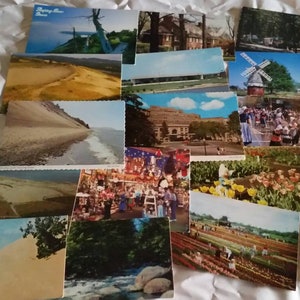 WESTERN MICHIGAN Post Cards Vintage Holland, Sleeping Bear Dunes, Frankenmuth, etc in uitstekende staat 1970s 1960s gratis verzending in de VS!