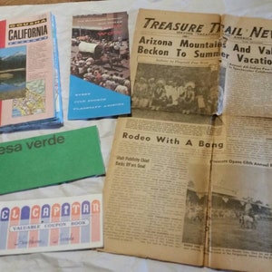 VINTAGE TOURISMUS PUBLIKATIONEN! Kalifornien, Arizona, Nevada, plus Casino Coupon Heft! El Capitan!