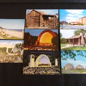 GEBOUWEN ROND MILWAUKEE Vintage Post Cards Set van acht in goede staat, ongebruikte en gratis binnenlandse verzending!!!