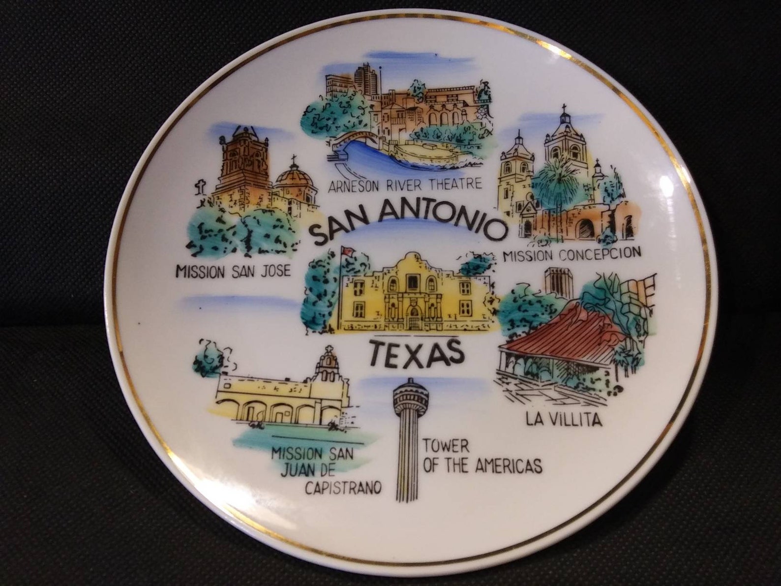 SAN ANTONIO SOUVENIR Plate Texas Vintage 1970s Wall Hanging or Etsy