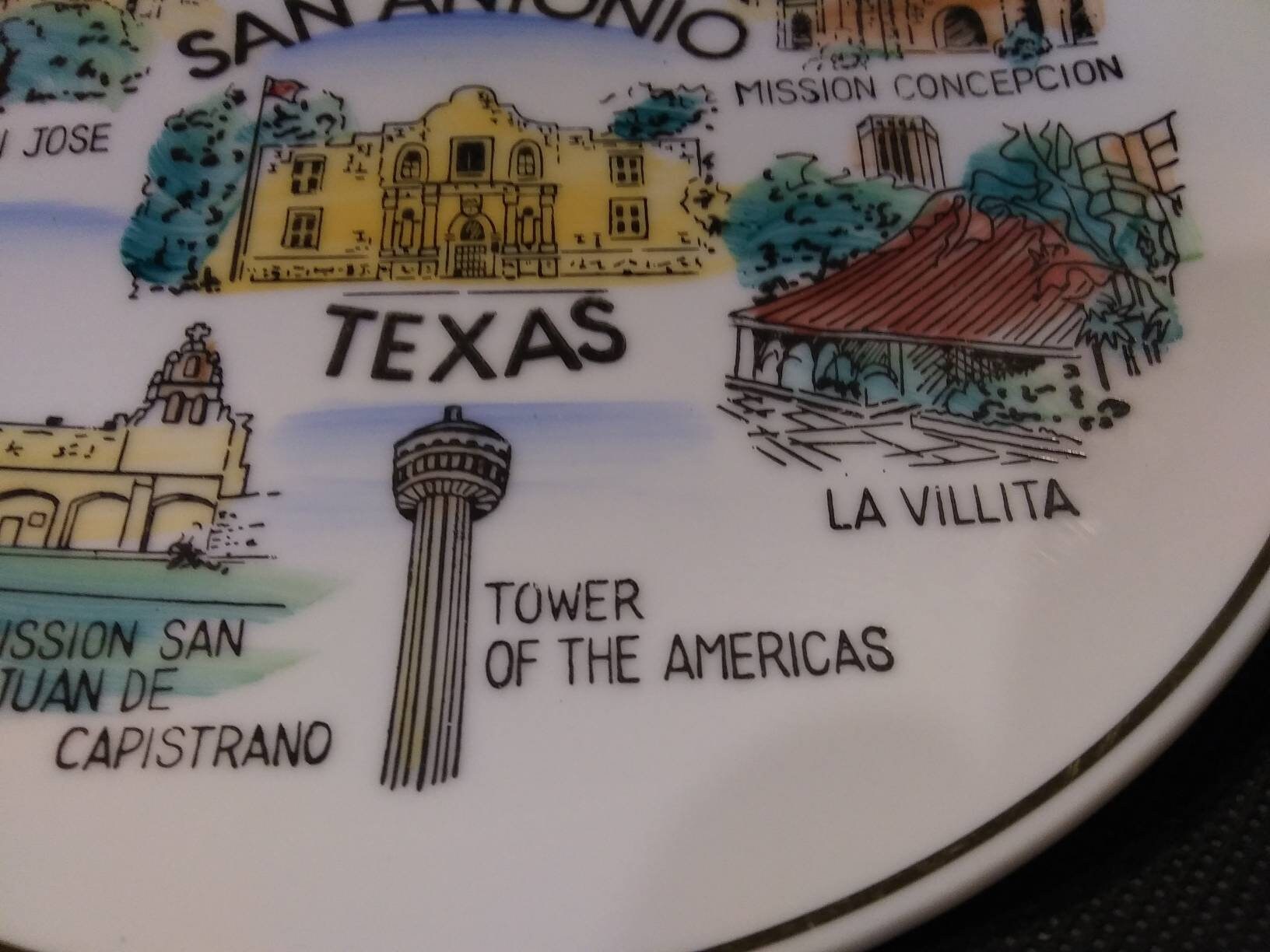 SAN ANTONIO SOUVENIR Plate Texas Vintage 1970s Wall Hanging or Etsy
