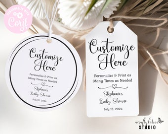 Editable Gift Tag, Custom Gift Tag, Teacher Appreciation Gift, Monogram Gift Tag Template, Holiday Gift Tag, Wedding Tag, Modern Gift Tag