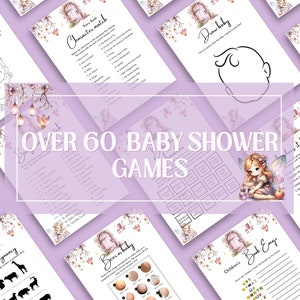 Fairy Baby Shower Games Bundle, Baby Prediction, Baby Shower Game Bundle, Digital Download, Baby Shower Bingo, Baby Trivia, Girl Baby Shower