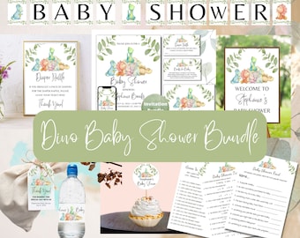 Dinosaur Baby Shower Invitation and More Bundle
