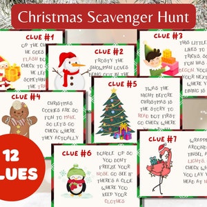 Búsqueda del tesoro navideña para niños: 12 días de Navidad