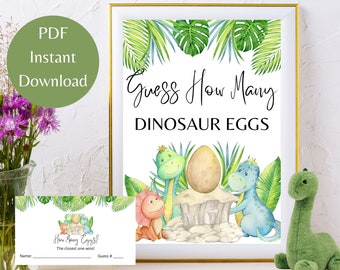 Guess How Many Dinosaur Eggs Game Sign