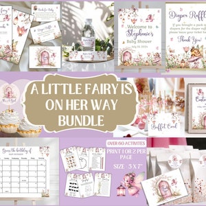 Editable Fairy Baby Shower Bundle, Fairy Baby Shower Welcome Sign, Enchanted Fairy, Fairy Garden Party, Girl Baby Shower, Baby Shower Games