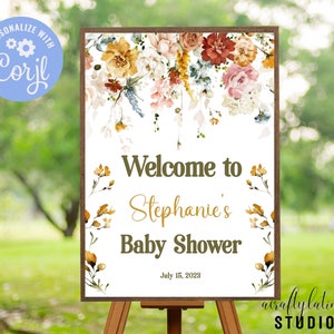 Baby Welcome Sign | Baby in Bloom Baby Shower | Wildflower Baby Shower | Spring Baby Shower | Large Welcome Sign