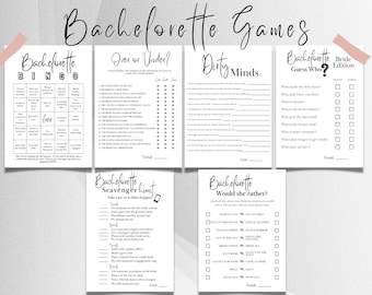 Bachelorette Party Spiele zum ausdrucken, Bachelorette Spiele, Printable Spiele, Spiele Bundle,