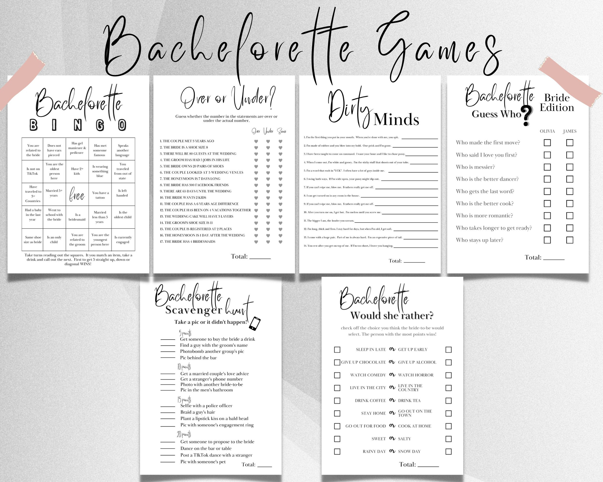 Bachelorette Party Games Printable Bundle, Bachelorette Games ...