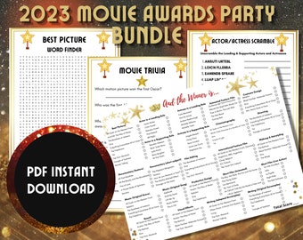 2023 Oscars, Oscars Ballot, Oscars Party Games, 95th Academy Awards, Oscar Party, Movie Awards Trivia, Instant Download PDF
