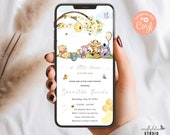 Winnie the Pooh Baby Shower Evite, Editable Evite, Classic Pooh Invitation, Vintage Pooh Invitation Template, Gender Neutral Baby Shower