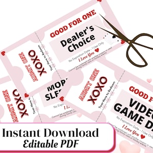 Coupon Gift for Him, Perfect for Anniversary Gift, Birthday Gift or Valentine’s Day