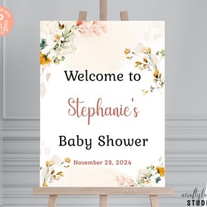 A Little Wildflower Is On the Way Welcome Sign, Autumn Baby Shower, Floral Baby Shower, Girl Baby Shower, Large Welcome Sign, Boho Welcome