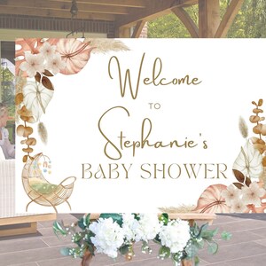Cartello di benvenuto per baby shower, modello di benvenuto per baby shower, benvenuto per baby shower boho, modello modificabile