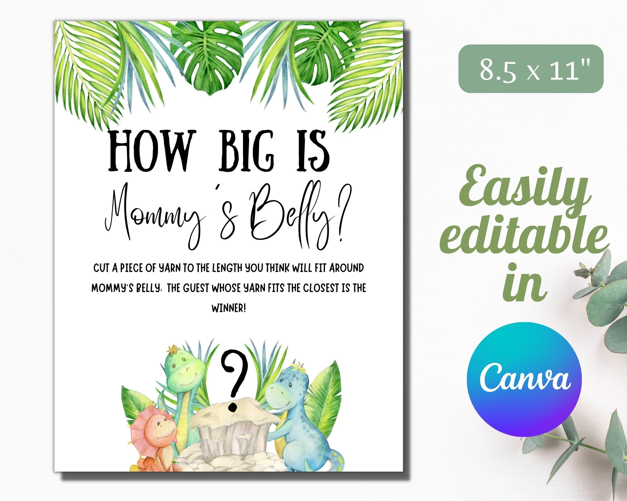 Roowest Dinosaur Baby Shower Game Set - 'Don't Say Baby' Sign & 50 Felt Dinosaur Necklaces For Party Favors - View #8