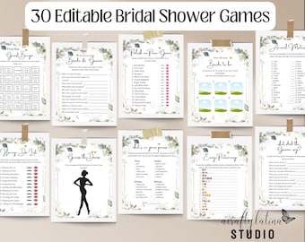 Editable Bridal Shower Games Bundle, Fun Bachelorette Activities, Printable Hen Games (Digital Download