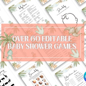 Baby Shower Games, Instant Download, Printable Game, Baby Games Pack, Baby Trivia, Baby Template, Mad Libs, Editable Games