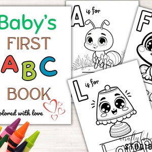 Baby Shower Abc Book,  Baby Shower Alphabet Book, Baby Shower Games Printable,  Abc Coloring Pages, Virtual Baby Shower, Coloring Book