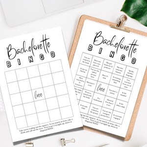 Minimalist Bachelorette Bingo Game, Editable Bachelorette Bingo