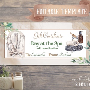 Editable Gift Certificate Template Printable, Valentine gift certificate, Editable Voucher, Last minute gift