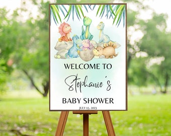 Dinosaur Baby Shower Welcome Sign, Baby Shower Welcome Sign, Dinosaur Welcome Sign, Dinosaur Baby Shower Signs, Dinosaur