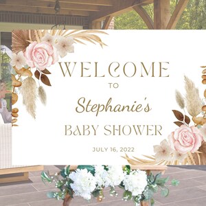 Cartello di benvenuto per baby shower, modello di benvenuto per baby shower, benvenuto per baby shower boho, modello modificabile