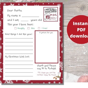 Carta a Papá Noel para imprimir