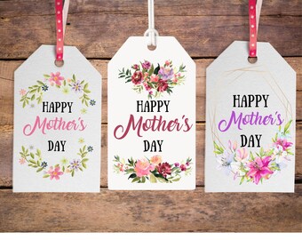 Floral Mother's Day Gift Tags, Printable Mom Tags (Digital Download)