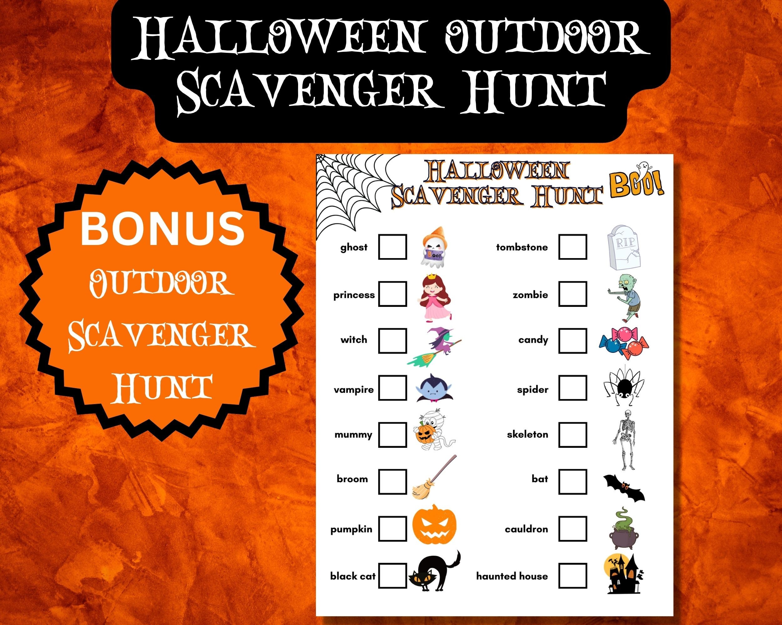 Halloween Scavenger Hunt for Kids Printable Party Game - Etsy