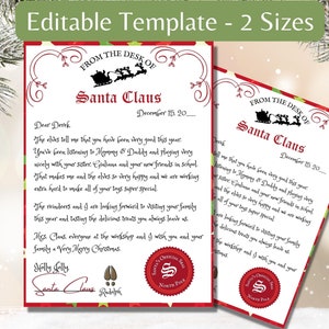 Carta oficial de Papá Noel editable en Canva