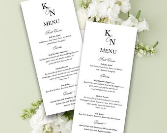 Personalized Wedding Menu Cards | Classic Monogram, Dinner Stationery