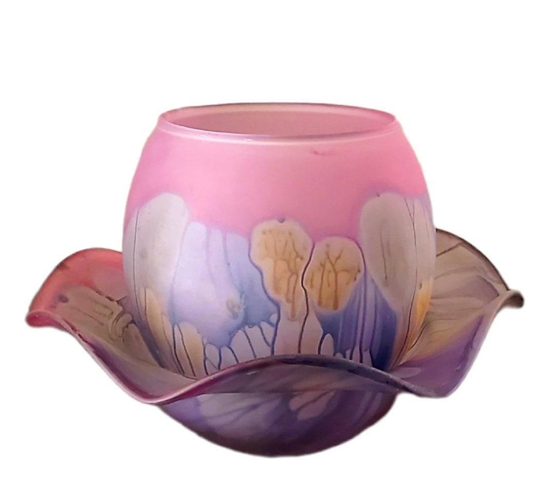 Decorative Reuven Nouveau Art Glass Rose Bowl and Art Glass Etsy